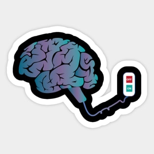 Brain-switch on/off Sticker